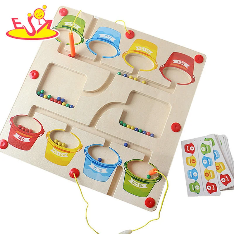 Montessori Color Number Cognitive Wooden Magnetic Maze Toy For Kids W11H124